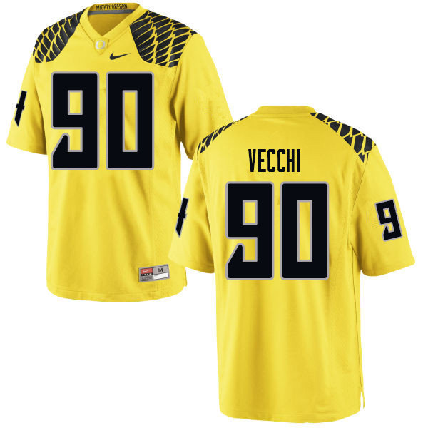 Men #90 Jack Vecchi Oregn Ducks College Football Jerseys Sale-Yellow - Click Image to Close